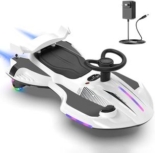 12V Electric Wiggle Car with Pedal for Kids, Rechargeable 2 in 1 Swing Toy, Devil Drifting Car with Backrests, Anti-Rollover, Spray, Light, Bluetooth, Speed up to 4 mph, for Ages 3 and Up