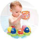 TOMY Toomies Bath Octopals Floating Bath Toys, Pack of 8, Multicolour