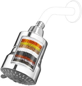 RiverSoft DIVA-03 shower filter for hard water with 15 stages | 3 Mode Spray Setting | Water Softener for Bathroom | Hard Water Filter (Chrome, Pack of 1)