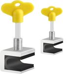 ARRAX Sliding Window Locks Adjustable Security Window Lock Window Stoppers Aluminium With Key Childproof Safety Window Lock Clamps For Vertical Horizontal Slide Door Windows (2 Pcs),Silver