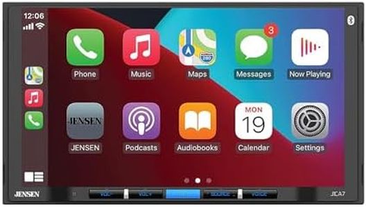 JENSEN J1CA7 7-inch Certified Apple CarPlay Android Auto | Double DIN Touchscreen Car Stereo Radio | Bluetooth Hands Free Calling & Music Streaming | Backup Camera Input | USB Playback & Charging