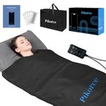 Portable Infrared Sauna Blanket for Home Use – Full Body Detox & Relaxation | 113-176℉ Adjustable Temperature | 6 ft x 2.65 ft, Far Infrared Stress Relief Heated PU Sauna Blanket for Body Recovery