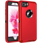 RegSun for iPhone 6s Case,iPhone 6 Case,Built-in Screen Protector, Shockproof 3-Layer Full Body Protection Rugged Heavy Duty High Impact Hard Cover Case for iPhone 6/6s 4.7 inch,Red/Black
