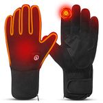 Heated Gloves Electric Hand Warmer with Rechargeable Powered Li-ion Battery up to 6 Hours, Snow Winter Warm for Outdoor Cycling, Motorcycle, Hiking, Snowboarding, Battery for Men and Women