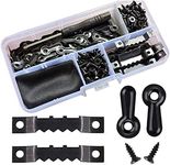 Amerlery 100 Pieces Frame Picture Turn Buttons and 25 Pieces Sawtooth Picture Frame Hanging Hangers Double Hole with 150 Pieces Screws for Hanging Pictures, Photos, Drawing