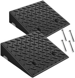 KROAK Rubber Curb Ramps 6 Inch 2 Pack, Heavy-Duty 8818LBS/4 Ton Capacity, Extra-Wide 18.8" W x 6" H, Non-Slip Driveway Ramps for Wheelchairs, Pets, Cars, Motorcycles, Lawn Mowers & Trailers