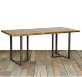 METALBUCKS Metal Bucks Modern Farmhouse Metal & Solid Sheesham Wood Dining Table, Conference Table, 6 Seater Dining Table, Brown,Black