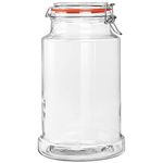 Qianfenie 1.2 Gallon Glass Jar with Hinged Lid, Wide Mouth Glass Jar with Lid for Flour, Pasta, Cookies, Kefir, Kombucha, Large Capacity, 100% Airtight, Sturdy and Heavy Duty, 1 Pack