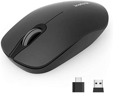 Inateck Ratón inalámbrico silencioso de 2,4G con receptores USB-A y Tipo C, DPI1500, para portátil, PC, Ordenador portátil, MacBook, MS02001 Negro
