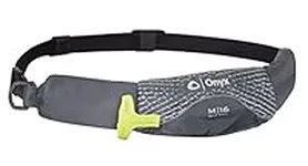 Onyx M16 Unisex Belt Pack Manual Inflatable Life Jacket (PFD), Grey