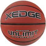 XEDGE Basketball Size 5/6/7 Composite Leather Street Basketball Indoor Outdoor Game Ball with Needle,Pump and Carry Bag (red, Size 6)