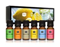 P&J Trading Fragrance Oil Clean Set | Fresh Cotton, Lemon, Orange, Grapefruit, Fresh Cut Grass, and Eucalyptus Candle Scents for Candle Making