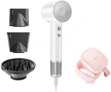 Laifen White Swift Special Hair Dryer, High Speed 200M with Laifen Pink Hair Brushes