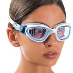 AqtivAqua Swimming Goggles Swimming Adult and Kids Swimming Goggles Kids 6-14 Men Women Swim Goggles Childrens Kids Boys Girls DX-C (Metallic Blue, Blue case, Clear lens)