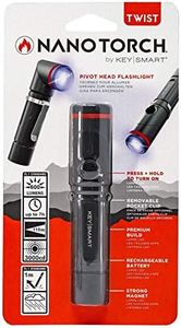 KeySmart Nano Torch Twist - Linterna LED con cabezal giratorio, tapa magnética (Negro)