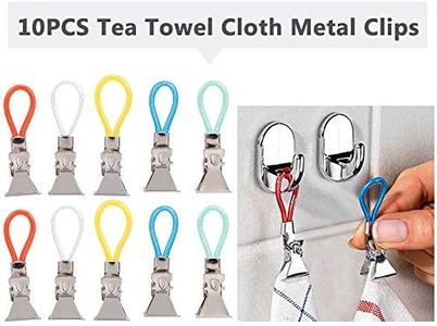 pedkit 10PCS Tea Towel Clips Cloth Hanging Metal Clips Hand Towel for Kitchen Bathroom Afternoon Tea Oven Mitt Kids Pet