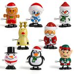 VEYLIN 8 Pack Christmas Wind Up Toy Assortments Christmas Stocking Stuffers Christmas Toys for Kids Party Bag Fillers