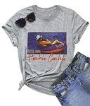 Hotter Than a Hoochie Coochie Shirt Country Music Funny T-Shirt Tops for Women Vintage Graphic Short Sleeve Tees (X-Large, Grey)