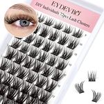 Individual Lashes Clusters DIY Lash Extensions 72 pcs Individuals 3D Wispy C Curl False Eyelashes 8-16mm Mixed Lash Pack by EYDEVRO