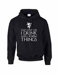 ALLNTRENDS Adult Hoodie That What I Do I Drink and I Know Things White (M, Black)