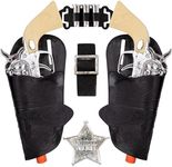 ArtCreativity Old Western Action Belt Set for Kids with 2 Toy Pistols, Sheriff Badge, Gun Holsters, and 3 Play Bullets, Adjustable Cowboy Belt Dress-Up Accessories for Woody, Sheriff, Cowboy Costume