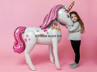 46" Tall Unicorn Airwalker Jumbo Giant Foil Balloon Birthday Wedding Party Decor