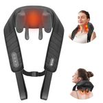 COMFIER Shiatsu Neck and Shoulder Massager, 4D Deep Kneading Cordless Neck and Back Massager with Heat, Electric Rechargeable Massage Pillow for Neck Shoulder Back Leg-Home Office