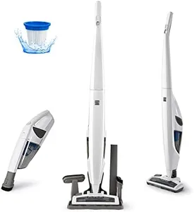 Kenmore DS1030 Cordless Stick Vacuum Lightweight Cleaner 2-Speed Power Suction LED Headlight 2-in-1 Handheld for Hardwood Floor, Carpet & Pet Hair, 3lbs, White