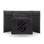 Rico LETRI10401BK Seattle Kraken Laser Engraved Black Trifold Wallet,Multi,3.25 x 4