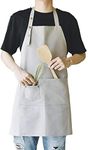 MORNITE Art Aprons for Painting Pottery Ceramics, Mens Women Kitchen Cooking Aprons Waterproof Green, Grey, Standard