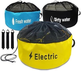 3 Pack RV Accessories Storage Bags with Identification Tags,3 Colors Waterproof Camper Accessories for Sewer Hoses, Fresh/Black Water Hoses and Electrical Cords