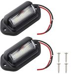 Effitnee Number Plate Lights, 12V-24V Universal License Plate Lamp 6 SMD Step Courtesy Lights For Car Trailer Vehicle Truck UTE Van Caravan Lorry Boat (2Pcs)