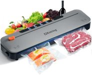 DXstring Vacuum Sealer Machine, Vacuum Sealer for Dry and Moist Food Preservation with 15 Vacuum Sealer Bags and Built-in Cutter, Food Vacuum Sealer Machine for Sous Vide Cooking