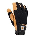 Carhartt Men's Synthetic Leather High Dexterity Touch Sensitive Secure Cuff Glove Cold Weather, Black Barley, X-Large