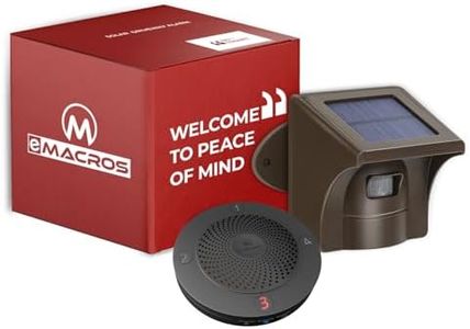 eMACROS Driveway Alarm(2nd Gen) - Upgraded Wireless Solar Powered Driveway Alert System, Weatherproof Sensor with 1/2 Mile Long Range & 30 Chimes, 2024 Release