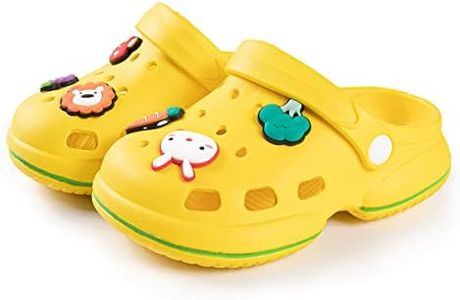 Casazoe Toddler Kids Boys Girls Cute Garden Clogs Water Sandals Slip On Shoes Slipper Slides Lightweight Outdoor Summer Infant Children Beach Pool Play Shoes (Baby/Toddler Kids), A05/Yellow, 10 Toddler
