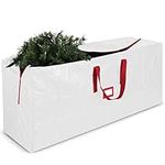 Zober Christmas Tree Storage Bag - Fits 9 Ft Artificial Trees - Plastic, Waterproof Christmas Tree Bag - Strong, Durable Handles - Labeling Card Slot - White