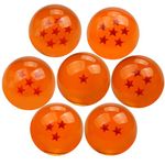 ACBAGI Dragon Star Z Ball 7 Balls Set Crystal Glass Ball with Gift Box Dragon Transparent Play Balls (D-43MM) Gold