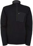 Spyder Men's Bandit Hybrid 1/2 Zip Mid Layer Jacket, Black, XX-Large