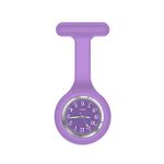 Nurse Watch Brooch, Silicone with Pin/Clip, Glow in Dark Design, Health Care Nurse Doctor Paramedic Medical Brooch Fob Watch (Purple)