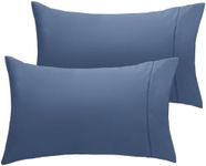 LuxClub Collection Pillowcases 2 Pack - Eco Friendly Wrinkle Free Cooling Pillow Cases with Satin Trim - Machine Washable Hotel Bedding Silky Soft - Oxford Standard/Queen