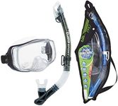 TUSA Sport Adult Imprex 3D Purge Mask and Dry Snorkel Combo, Smoke, UC-3325P-SK