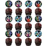 24 Pcs Bowling Cupcake Topper Picks Bowling party decorations for Bowling Alley Themed Birthday Party Baby Shower Sport Birthday Party Decorations (7-Bowling)