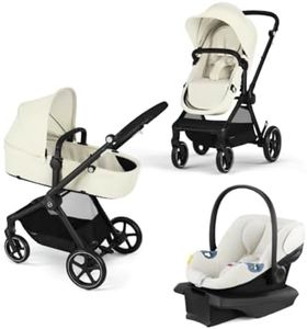 Cybex EOS 5-in-1 Travel System Stroller + Lightweight Aton G Infant Car Seat, Seashell Beige