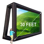 30' Giant Inflatable Movie Screen Outdoor - Seamless Front and Rear Projection - Portable Blow Up Projector Screen for Grand Parties, Easy to Set Up, with Air Blower (30ft with Blower)