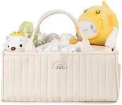 I IHAYNER Baby Diaper Caddy Basket – Baby Shower Caddy Organizer for Newborn Boys and Girls Waterproof Diaper Storage Beige