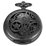 Vintage Mechanical Men's Pocket Watch, Roman Dial Clock Hand Wind Pocket Watch for Men with FOB Chain Gift, MW154, Mechanical