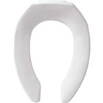 Bemis 1955SSCT 000 Commercial Heavy Duty Open Front Toilet Seat Without Cover Will Never Loosen & Reduce Call-Backs, Elongated, White