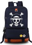 Gumstyle Anime One Piece Monkey D Luffy Backpack Laptop Rucksack Schoolbag Unisex Student Book Bag Cosplay Luminous Daypacks Blue