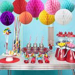 Time to Sparkle 9 Pack Mixed Honeycomb Balls Table Centrepiece Garland Tissue Paper Wedding Party Decoration (Colorful)